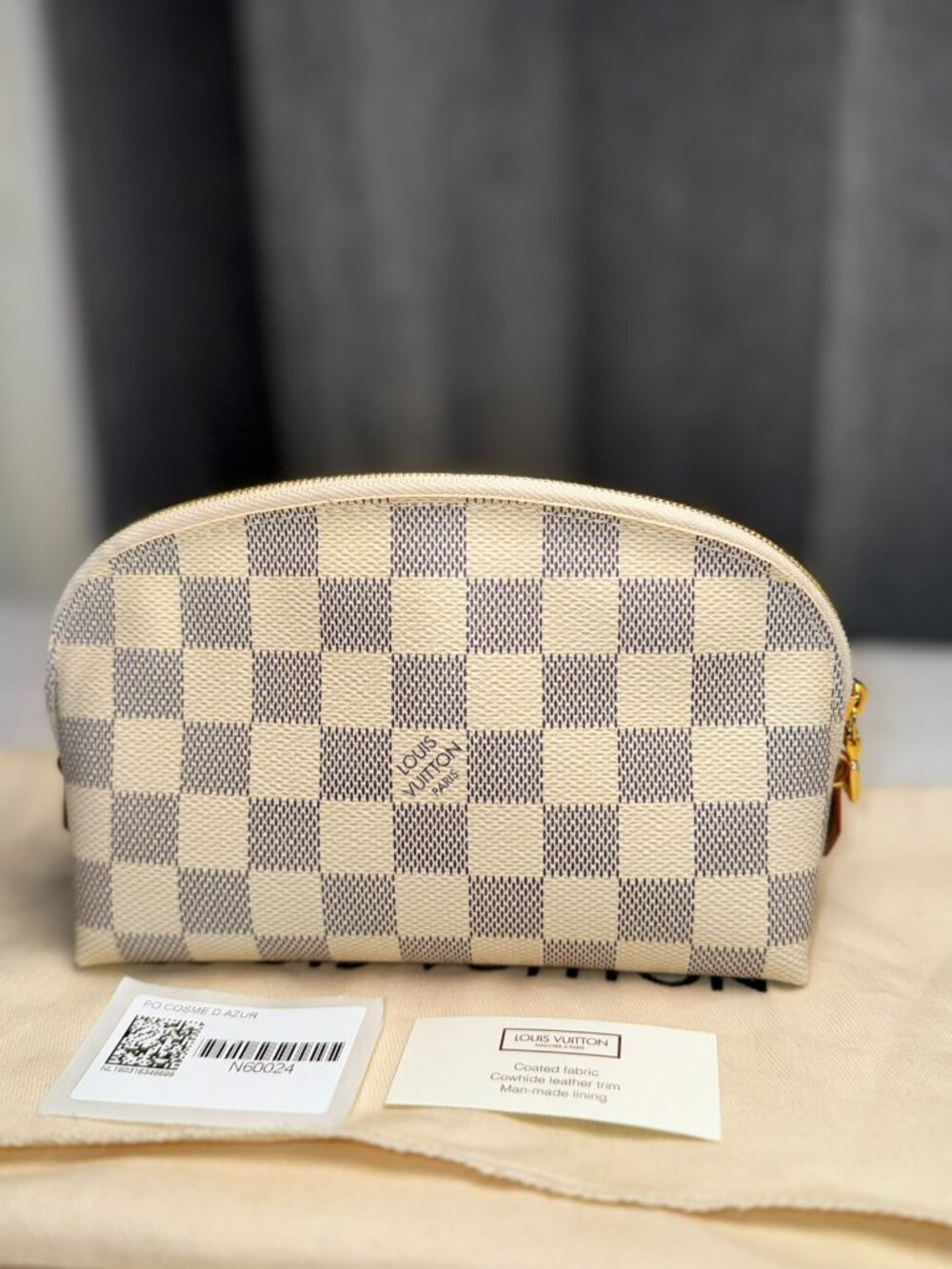 Authentic Louis Vuitton Damier Azur Cosmetic pouch PM